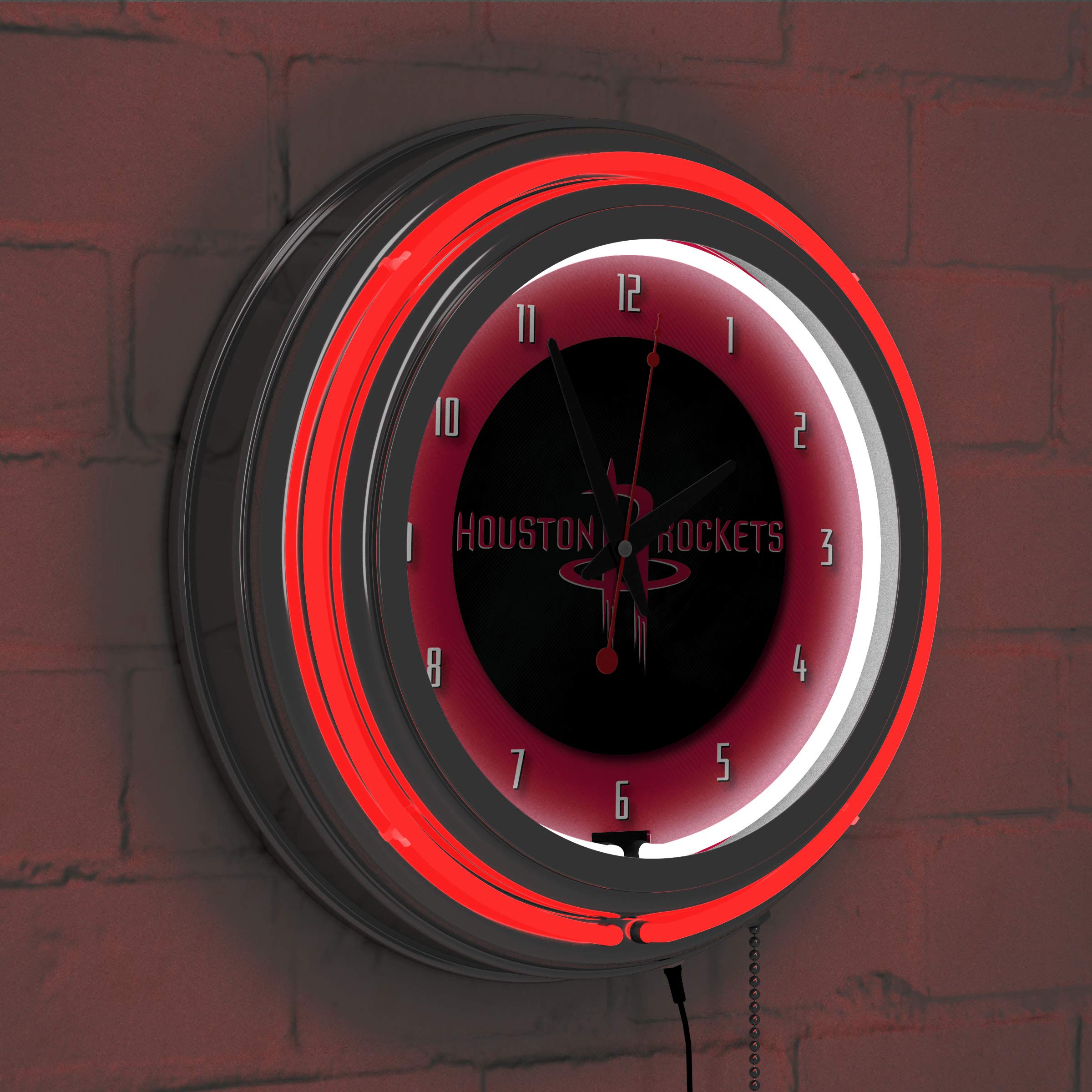 Amazon | NBA Houston Rocketsクロームダブルリングネオンクロック、14